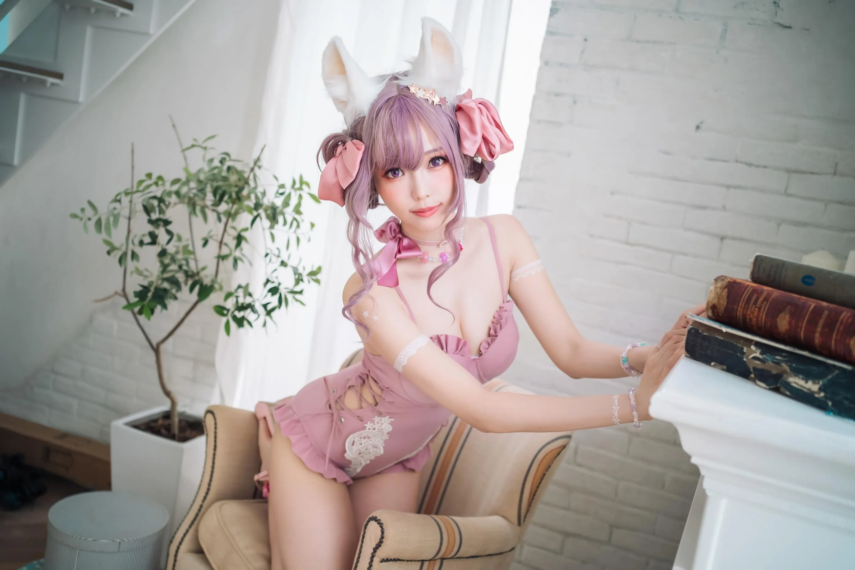ElyEE子 – NO.82 Fluffy Summer – Original Swimsuit-粉色 [54P]插图9